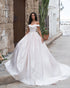 Popular Off The Shoulder Wedding Dresses Belt Beaded Sequins Lace Satin Ball Gown Bridal Gowns 2020